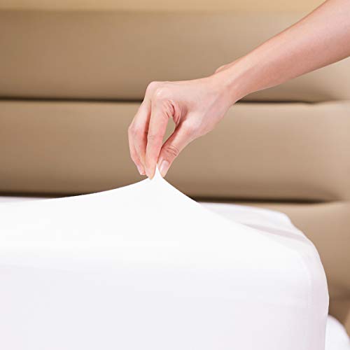 COSMOPLUS Fitted Sheet- Full Fitted Sheet Only???No Flat Sheet or Pillow Shams???,4 Way Stretch Micro-Knit,Snug Fit,Wrinkle Free,for Standard Mattress and Air Bed Mattress from 8??? Up to 14???,White