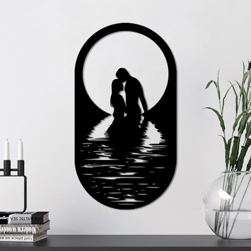 Stylish Black Decorative Metal Wall Accessory, 56 x 30 cm, 100% Metal, 1.5 mm Thickness, Lightweight (0.91 kg), Perfect for Modern Home Decor