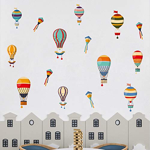 WALPLUS Hot Air Balloon Wall Stickers for Kids Rooms - Nursery Decor, Peel & Stick, Removable Wall Decals