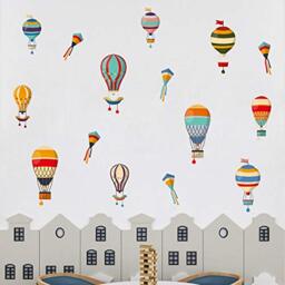 WALPLUS Hot Air Balloon Wall Stickers for Kids Rooms - Nursery Decor, Peel & Stick, Removable Wall Decals