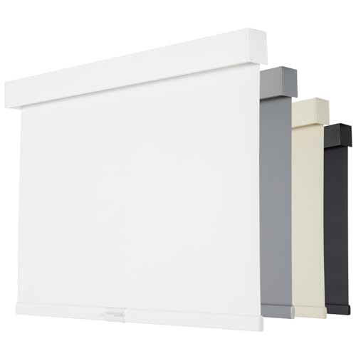 "Persilux Blackout Roller Blinds for Windows, Cordless Roller Shades with Valance, Thermal Insulated Fabric Window Blinds, UV Protection Shades for Home and Bedroom (White,34.25"" W x 64"" H)"