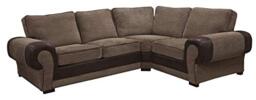 Sofas and More Big Corner Sofa Suite Tango 3+2 Armchair Jumbo Cord Brown (Right Hand Corner)