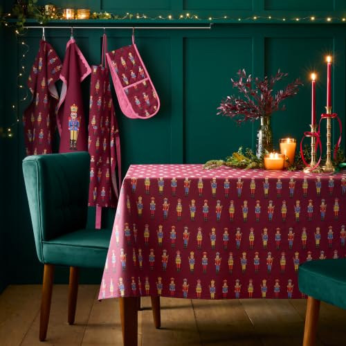 Catherine Lansfield Christmas Nutcracker Cotton 137x229cm Table Cloth Plum