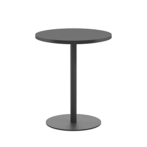 Office Hippo Circular Office Table, Sturdy & Robust Mid-Height Table Desk, Circular Work Table For Home Office, Versatile Desk Table For Canteen, Reception Area, 5 Year Guarantee - Black / Black