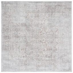 SAFAVIEH Traditional Rug for Living Room, Dining Room, Bedroom - Evoke Collection, Short Pile, in Ivory and Taupe, 91 x 91 cm
