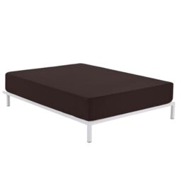 Alexandra House Living Fitted Sheet Chocolate Brown 105 x 200 cm