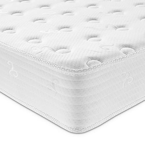 Kono Small Double Mattress, 20cm Memory Foam Pocket Sprung Mattress, Hybrid Mattress with Breathable Foam and Motion Isolation Individually Wrapped Coils for Comfort Sleep, Medium-firm