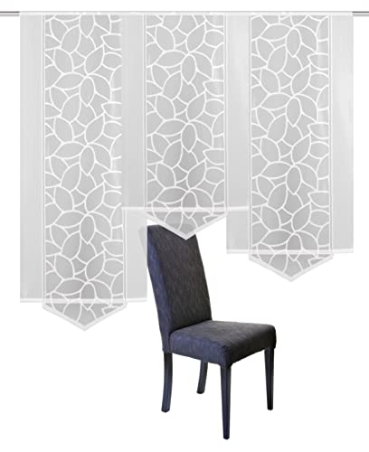 Home Fashion 088626 0101 160x57 cm Jacquard Panel Curtain Set, White, 160 x 57 cm