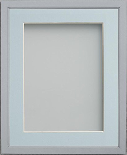 Frame Company Drayton Range 8x6-inch Grey Picture Photo Frame with Light Blue Mount For Image Size 6x4-inch