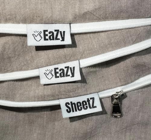 Eazy Sheetz??: Fitted Sheets That Won't Pop Off - Zipper Sheets, Stay On Sheets, Fitted Zipper Sheets, Zip On Sheet Design (Coffee) Crisp Cotton - Twin 38X75X10 Regular (9-11 inch Depth) TWR10C