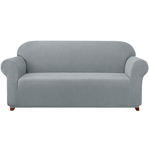 subrtex 1 Piece Sofa Cover Polyester Elastic Seat Cover Home Sofa Liner (4 Seater, Light Grey)