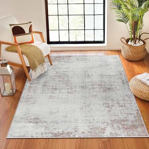 Livabliss Kampen Abstract Rug - Area Rugs Living Room 120x170 cm, Dining Room, Lounge, Kitchen, Bedroom - Modern Marble Large Rug, Soft Luxurious Easy Care Medium Pile, Beige, Grey and Ivory