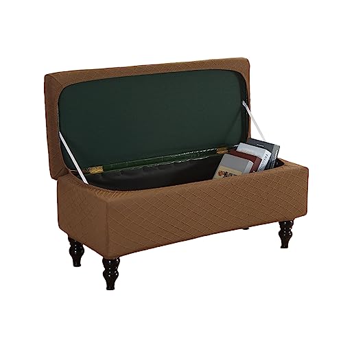 FUANGUI Ottoman Cover Slipcovers Rectangular Folding Stretch - Storage Bench Footrest Sofa Stool Covers Footstool Protector with Elastic Bottom, Removable Washable,Medium