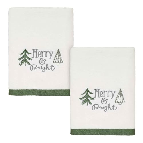 Avanti Linens - Hand Towels, Soft Embroidered Cotton Velour, Christmas Decorations, Set of 2 (Christmas Trees Collection)