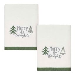 Avanti Linens - Hand Towels, Soft Embroidered Cotton Velour, Christmas Decorations, Set of 2 (Christmas Trees Collection)
