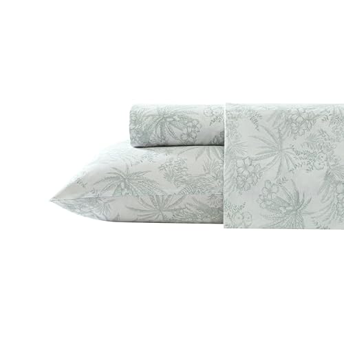 Tommy Bahama - Queen Sheets, Cotton Percale Bedding Set, Crisp & Cool, Stylish Home Decor (Pen and Ink Palm Green, Queen)