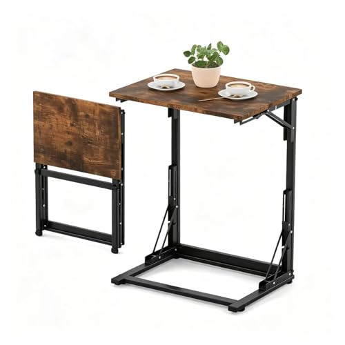 C-Shaped Side Table Laptop Table Bedside Table, Foldable Sofa Side Table