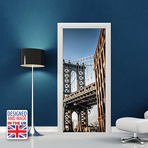 WALPLUS Manhattan Bridge Wall Stickers, Vinyl, Multi-Colour, 103 x 5.4 x 5.4 cm