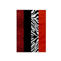 "3dRose ""Red, Black, Orange and White Animal Print, Leopard and Zebra Towel, Polyester/Cotton, White, 15 x 22-Inch"