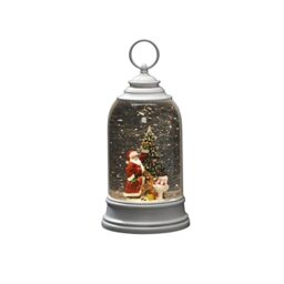 Konstsmide Christmas Decorations LED Snow Globe, Santa and Snowman, Water-Filled, with 5-Hour Timer, Battery Operated and USB, Indoor, 3 x C 1.5 V (not Included)