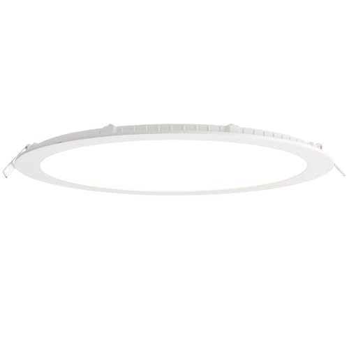 SIRIODISC 24W LED Round Recessed Ceiling Flat Panel Down Light Ultra Slim Lamp in Cool White 4000K for Commercial Lighting Office Corridors