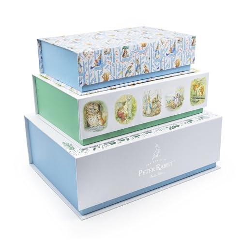 Peter Rabbit & Friends Set of 3 Nesting Storage Boxes - Premium Decorative Keepsake Boxes with Magnetic Closures - Children???s Toy, Book & Treasure Storage