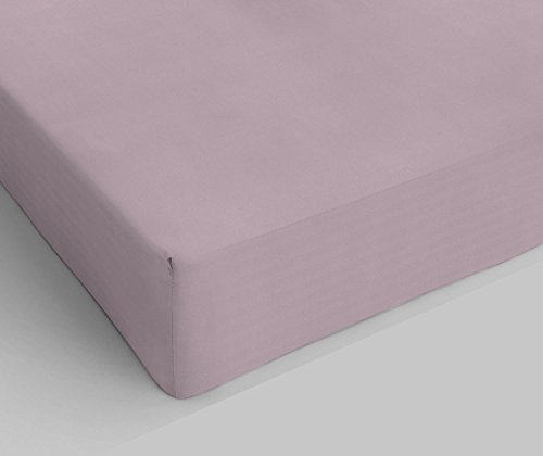 Sogni e Capricci Max Color Fitted Sheet with 25cm Corner, 100% Cotton, Misty Rose, double