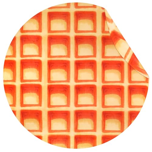 SeaRoomy Waffles Blanket, Funny Flannel Round Throw Blanket, Novelty Gifts for Teens Boys and Girls