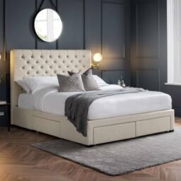 Julian Bowen Wilton Storage Bed, Super King, 4 Drawer, Cream - W195 x D215