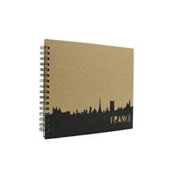 Ceanothe Traditional Travel to France Photo Album 120 Photos 10 x 15 cm 60 Pages – France – Black Photo Album with 60 White Pages – Travel France Photo Album – Made in France