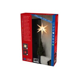 Konstsmide Christmas Lights/Outside Lights LED Decoration 3D Star/Outdoor Lighting (IP44) / Built in Dimmer/Warm White LED/Black Cable/Red