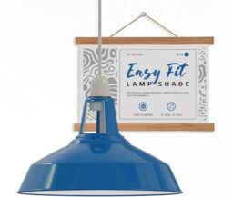 DC VOLTAGE Blue Metal Ceiling Lamp Shade Easy Fit Light Pendant Modern Ceiling Lighting Shade for Bedroom, Hallway, Office, Café, Restaurant Industrial Light Shade Hanging Pendant