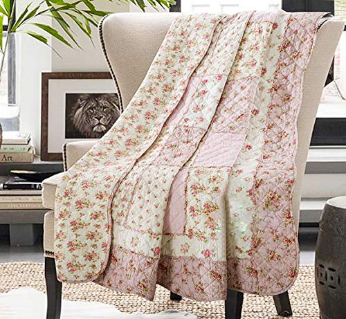 Cozyholy Original 100% Cotton Patchwork Quilt Full Queen Size Pink