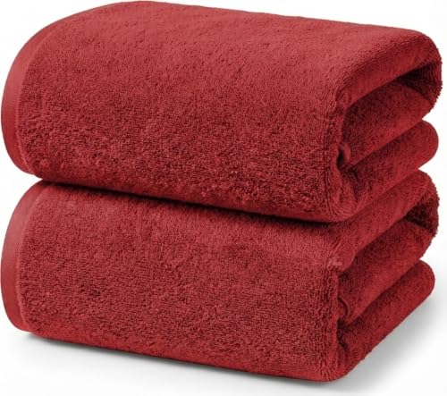 Ruggeri, Set 2 Bath Towels 70x140 cm, Cotton, Red