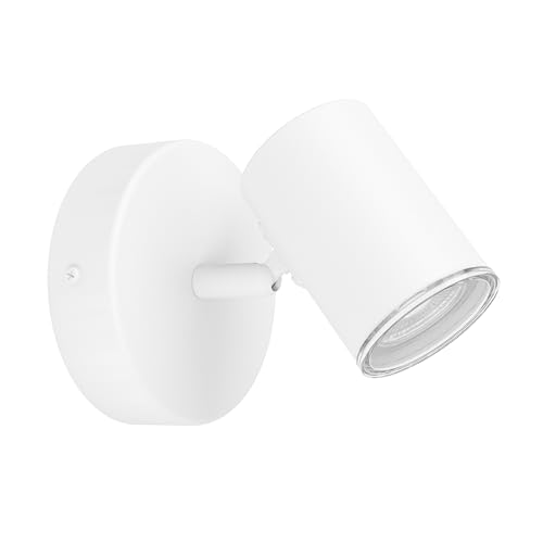 Eglo Bedside wall Light Consuma 1, Bathroom lamp with Adjustable spot Light, Reading lamp, Bedroom and Living Room Lighting, White Steel, GU10 Socket, IP44