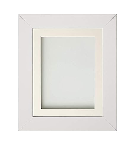 Frame Company Watson White Picture Photo Frame fitted with Perspex, 6x4 inch with Ivory Mount for image size 4x3 inch