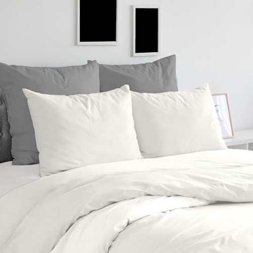 Ruggeri - Duvet Cover Set - 100% Pure Cotton - Made in Italy - Let's Color Collection! (Double, White)