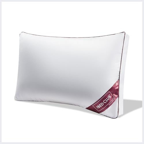 GC GAVENO CAVAILIA Microfiber Box Pillow - 8cm Deep Soft & Supportive Bed Pillows - Breathable Microfiber Filling, Comfortable Savile Sleeping Pillow for Home and Hotel Use - (70x45 cm), White
