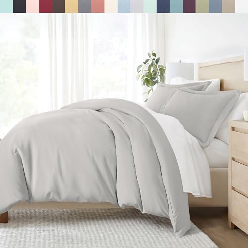 ienjoy Home Hotel Collection Duvet Cover Set, King, Light Gray
