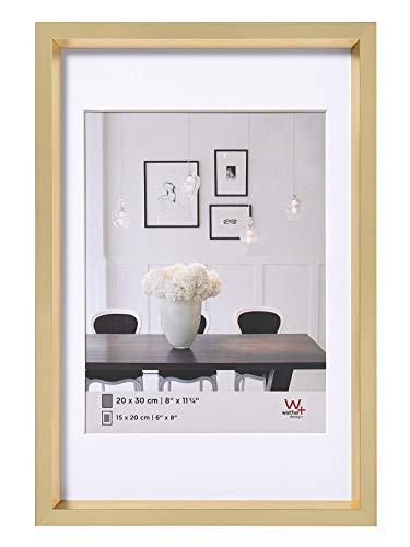 walther design Picture Frame Gold 50 x 60 cm with PassepArtout, Steel Style Plastic Frame ES060G