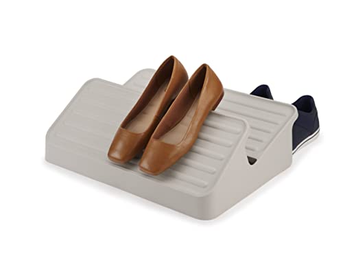 Joseph Joseph Shoe-In - 2-Tier Space-saving Shoe Rack Organiser, holds up to 6 pairs, Large- Ecru