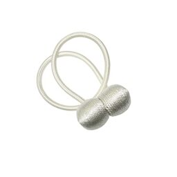 Gardinia Flex-S Tiebacks for Curtains and Curtains with Magnetic for Easy Attachment, Ball Diameter Approx. 30 mm, Cord Diameter Approx. 6 mm, Magnetic Tieback, White, 48 cm