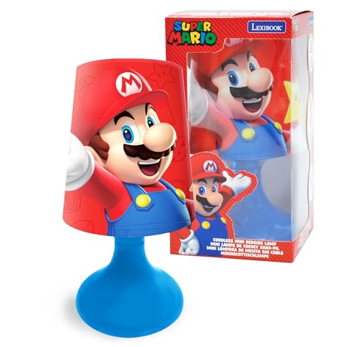 LEXIBOOK Cordless Mini Bedside Lamp and Nightlight Nintendo - Red - MLT10NI