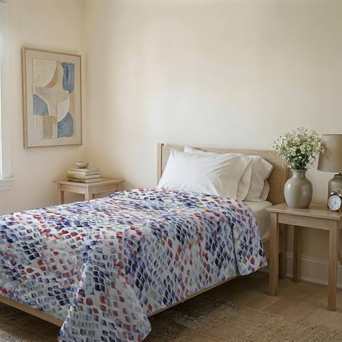 Basic Line Summer Quilt Made in Italy Printed Soft Microfibre Bedspread – Spring Summer Mid-Season Quilt – Lena, Single 160 x 240 cm