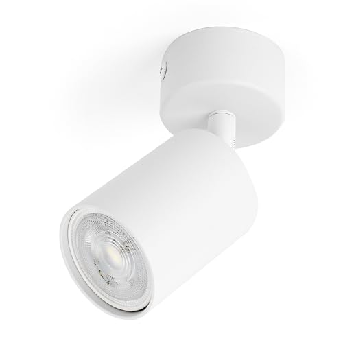 Integral LED Siena Single GU10 LED Spotlight - Modern Indoor Ceiling Light Fitting - Adjustable and Rotatable - Ideal for Living Room, Bedroom, Kitchen and Dining Room – Premium Matt White Finish
