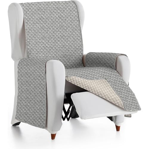 ECOMMERC3 - Reversible Sofa Cover Size 1 Seater Practical and Versatile Protection ??? Grey Reversible Sofa Cover Easy to Place, Ideal for Sofas and Pets