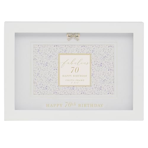 Lesser & Pavey Hearts Design Madelaine Happy 70Th Birthday Frame Wooden For Poster & Photos - Stylish Frame For Home & Office - Decorative Frames For Wall & Tabletop - Memorable Gift For Women & Men