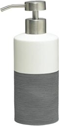 Sealskin Doppio Soap Dispenser, Porcelain, Grey, 8.5 x 18 x 6.7 cm