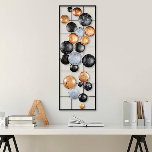 Hand-Painted Decorative Metal Wall Accessory, 32 x 90 x 4 cm, 100% Metal, Unique Colour Variations, Perfect for Home Decor & Art Lovers