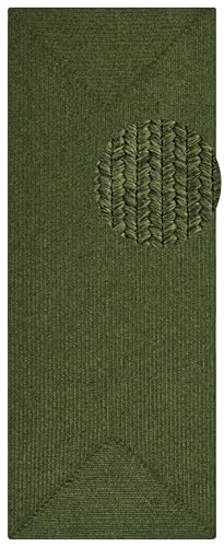 NORTHRUGS Trenzado Indoor and Outdoor Rug Weatherproof - Easy Care Handmade Look for Indoor and Outdoor Use Woven Outdoor Rug Runner for Balcony, Patio, Living Room, Garden - Green, 80 x 200 cm